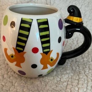 Halloween Witch Coffee Mug with Polka Dots